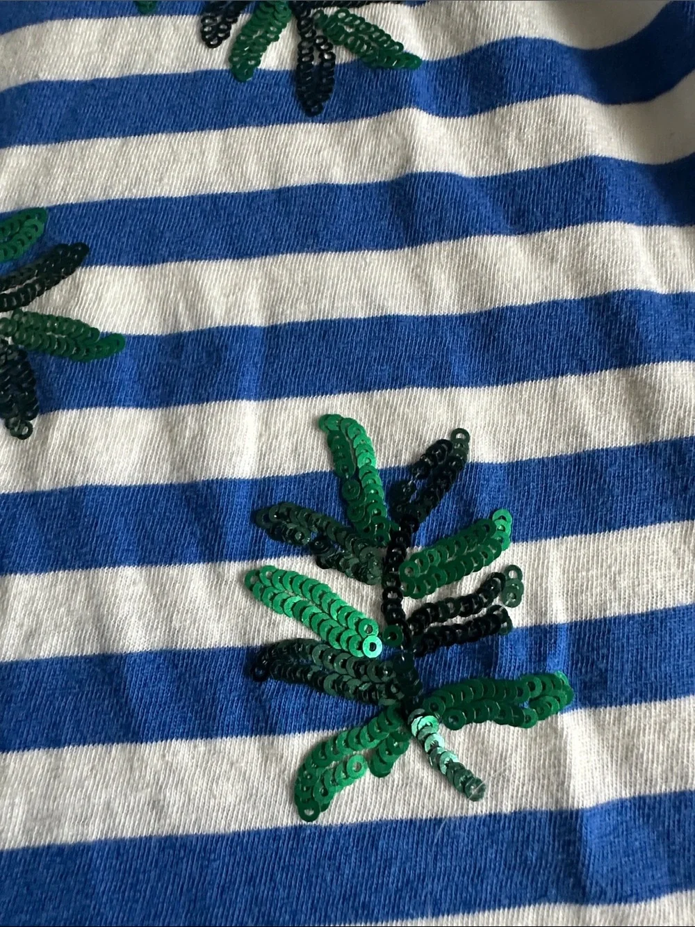 J. Crew Sequin Palm Leaf Striped Scoop Neck Tank Top - Size XS